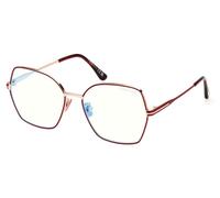 Tom Ford Ft 5876-b Blue Block Occhiali Da Vista Donna Rosso Farfalla
