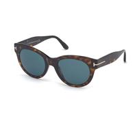 Tom Ford FT0741 52N Women's Sunglasses - Dark Havana Frame, Green Lenses