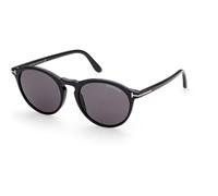 TOM FORD Uomo FT0904 AURELE 01A Occhiali da sole Acetato Nero Fumo Rotonda Normale