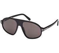 TOM FORD Uomo FT1178 EROL 01A Occhiali da sole Acetato Nero Fumo Pilot Normale