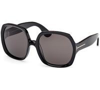 TOM FORD Donna FT1221 SAFFRON 01A Occhiali da sole Acetato Nero Fumo Squadrata Normale