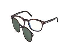 TOM FORD Uomo TOM FORD FT5532-B 52N Montature da vista Acetato Havana Verde Rotonda Normale