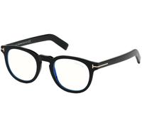 Tom Ford Ft5629-b Blue Block Occhiali Da Vista Unisex Nero Geometrico 48mm