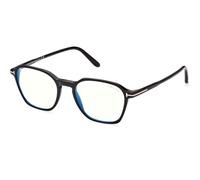 Tom Ford Ft 5804-b Blue Block Occhiali Da Vista Uomo Nero Geometrico