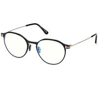 Tom Ford FT5866-B 002, Nero, Metal, Unisex occhiali 52
