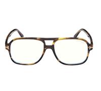 Tom Ford Ft6058-b Blue Block Occhiali Da Vista Unisex Avana Pilot