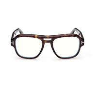 Tom Ford Ft6085-b Blue Block Occhiali Da Vista Uomo Avana Pilot 54mm