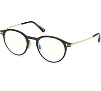 Tom Ford Ft6088-b Blue Block Eyeglasses Uomo Nero Rotondo