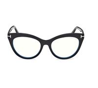 Tom Ford Ft6091-b Blue Block Occhiali Da Vista Donna Nero Cat-eye 53mm