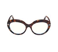 Tom Ford Ft6095-b Blue Block Eyeglasses Women Avana Oval 54mm