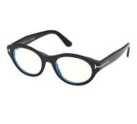 Tom Ford Ft6172-b Blue Block Occhiali Da Vista Donna Nero Ovali Trasparente 51mm