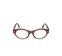 Tom Ford Ft6172-b Blue Block Occhiali Da Vista Donna Rosso Ovali Trasparente 51mm
