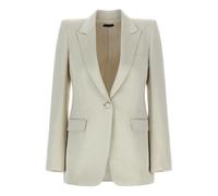 Tom Ford - Giacca monopetto Duchesse in misto seta e cotone lavato - - Jackets - Donna - Beige - S