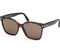 Tom Ford Iris 02 FT1312 52H Polarized, Polarizzato, Avana, Plastic, Donne occhiali da sole 56
