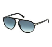 Tom Ford FT0447 01P 60 Montature, Nero (Nero LucidoVerde Grad), 60.0 Uomo