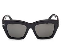 Tom Ford Luna FT1191/S Oversized Butterfly Sunglasses - Brown Gradient Polarized Lenses, Glossy Black Frame