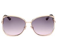 Tom Ford Marta Ft 1091 Occhiali Da Sole Donna Oro Rotondo Grigio 62mm
