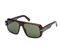 Tom Ford Occhiali da Sole TURNER FT 1101 DARK HAVANA/GREEN 58/15/140 uomo