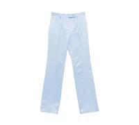 Tom Ford - Pantaloni dritti sartoriali in misto cotone e seta duchesse lavato - - Trousers - Donna - Blu - S