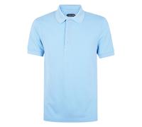 Tom Ford - Polo a Maniche Corte in Piquet di Lyocell - - Tops - Uomo - Blu - M