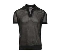 Tom Ford - Polo in Mesh di Cotone e Seta - - Knitwear - Uomo - Nero - M