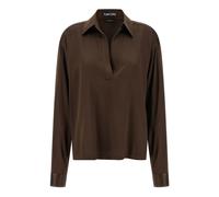 Tom Ford - Polo in Raso di Seta Stretch - - Blouses & Shirts - Donna - Marrone - M