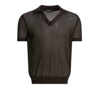Tom Ford - T-shirt in mesh di cotone e seta - - Tops - Uomo - Marrone - L