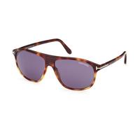 Tom Ford Prescott Ft 1027 Occhiali Da Sole Uomo Avana Geometrico Blu 60mm