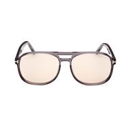 Tom Ford Rosco Ft 1022 Occhiali Da Sole Unisex Grigio Geometrico Marrone 58mm