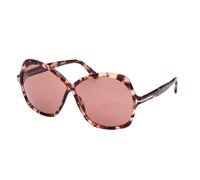 Tom Ford Rosemin Ft 1013 Occhiali Da Sole Unisex Avana Farfalla Rosa 64mm