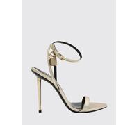 TOM FORD Sandali Padlock in pelle laminata con tacco a spillo e charm 36 Oro