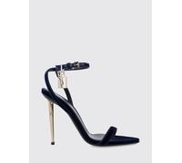 TOM FORD Sandali Padlock in velluto con tacco a spillo e lucchetto 40 Blue