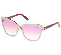 Tom Ford Sandrine-02 Ft 0715 Occhiali Da Sole Donna Argento Farfalla Rosa 68mm