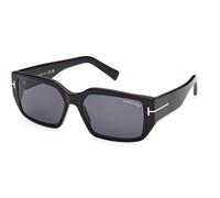 Tom Ford Silvano-02 Ft 0989 Occhiali Da Sole Unisex Nero Geometrico Grigio 56mm