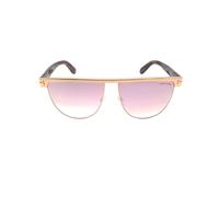 TOM FORD STEPHANIE FT0570 S (28Z) occhiali da sole da donna, rettangolari con lamontatura color oro e havana e lenti specchiate occhiali da sole