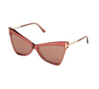 Tom Ford Tallulah Ft 0767 Occhiali Da Sole Donna Rosso Farfalla Marrone 61mm