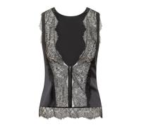 Tom Ford - Top Senza Maniche in Seta con Scollo a V sul Retro e Inserti in Pizzo - - Tops - Donna - Nero - S