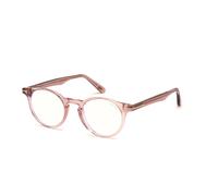TOM FORD Unisex FT5557-B 072 Montature da vista Acetato Rosa Rotonda Anti-luce blu