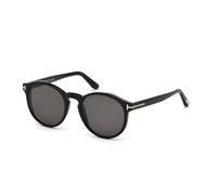 TOM FORD Unisex TOM FORD FT0591 IAN-02 01A Occhiali da sole Acetato Nero Grigio Rotonda Normale