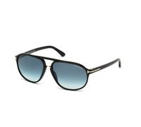TOM FORD Uomo FT0447 JACOB 01P Occhiali da sole Acetato Nero Verde Rotonda Normale Sfumato