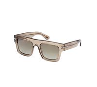 TOM FORD Uomo FT0711 FAUSTO 47Q Occhiali da sole Acetato Marrone Verde Squadrata Normale