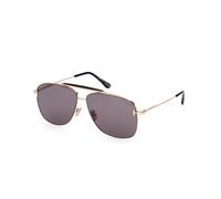 TOM FORD Uomo FT1017 JADEN 28A Occhiali da sole Metallo Oro Grigio Squadrata Normale