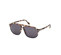 TOM FORD Uomo FT1026 BRUCE 05A Occhiali da sole Acetato Nero / Havana Grigio Pilot Normale