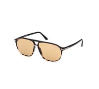 TOM FORD Uomo FT1026 BRUCE 05E Occhiali da sole Acetato Nero Marrone Squadrata Normale