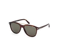 TOM FORD Uomo FT1098 DAMIAN-02 52N Occhiali da sole Acetato Havana Verde Pilot Normale