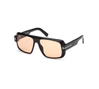 TOM FORD Uomo FT1101 TURNER 01E Occhiali da sole Acetato Nero Marrone Squadrata Fotocromatiche
