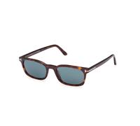 TOM FORD Uomo FT1300 MILES-02 54V Occhiali da sole Acetato Havana Blu Squadrata Normale