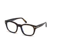 TOM FORD Uomo FT5542-B 052 Montature da vista Acetato Havana Rotonda Normale Anti luce blu - per PC