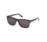 TOM FORD Uomo TOM FORD FT0698 GIULIO 90A Occhiali da sole Acetato Blu Fumo Geometrica Normale