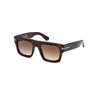 TOM FORD Uomo TOM FORD FT0711 FAUSTO 52F Occhiali da sole Acetato Havana Marrone Squadrata Normale Sfumato